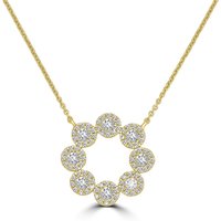 Naszyjnik Circle Halo Diament Naturalny 585 Złoto Żółte (14K)