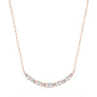 Iskrzący Naszyjnik Diamentowy Smile Diament Laboratoryjny 585 Różowe Złoto (14K)