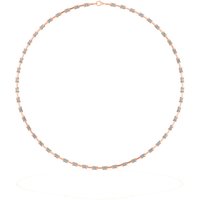 Naszyjnik Choker z Diamentami i Szmaragdowym Szlifem z Rozstawionymi Kamieniami Diament Laboratoryjny 585 Różowe Złoto (14K)