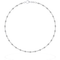 Diamentowy Choker z Okrągłymi, Rozstawionymi Kamieniami Diament Laboratoryjny 585 Białe Złoto (14K)