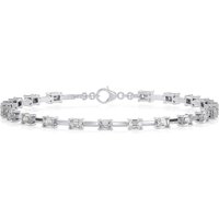 Bransoletka z Diamentami Szlifu Smaragdowego East-West Diament Laboratoryjny 585 Białe Złoto (14K)