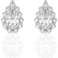 Sztyfty Halo z Diamentem w Szlifie Gruszkowym 2.00 krt Diament Laboratoryjny 585 Białe Złoto (14K)