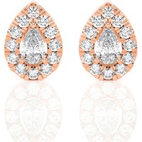 Sztyfty Halo z Diamentem w Szlifie Gruszkowym 1.00 krt Diament Laboratoryjny 585 Różowe Złoto (14K)