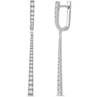 Kolczyki Liniowe Wiszące 0.75 krt Laboratoryjny Diament 585 Białe Złoto (14K)