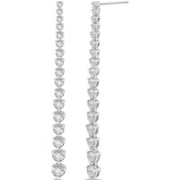 Kolczyki Tenisowe z Graduowanymi Pasemkami 58 mm 3.00 krt Laboratoryjny Diament 585 Białe Złoto (14K)