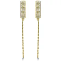 Sztyfty z Łańcuszkiem z Naturalnym Diamentem 0.21 krt 585 Żółte Złoto (14K)