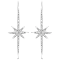 Kolczyki Starburst z Naturalnym Diamentem 0.43 krt 585 Białe Złoto (14K)