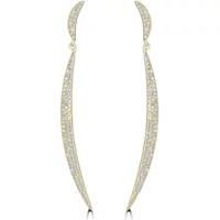 Kolczyki Wiszące Pave z Naturalnym Diamentem 0.70 krt 585 Żółte Złoto (14K)