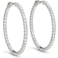 Inside Out 28 mm Kolczyki Koła Diamentowe 2.00 krt Diament Laboratoryjny 585 Białe Złoto (14K)