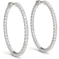 Inside Out 40 mm Kolczyki Koła Diamentowe 4.20 krt Diament Laboratoryjny 585 Białe Złoto (14K)