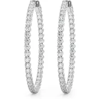 Kolczyki Koła Diamentowe 41 mm 4.00 krt Diament Laboratoryjny 585 Białe Złoto (14K)