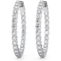 Kolczyki Koła Diamentowe 34 mm 4.50 krt Diament Laboratoryjny 585 Białe Złoto (14K)