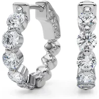 Kolczyki Koła Diamentowe Single Row 1.00 krt Diament Laboratoryjny 585 Białe Złoto (14K)