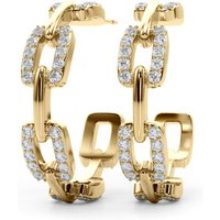 Otwwarte Kolczyki Koła Diamentowe Łańcuszek 1.00 krt Diament Laboratoryjny 585 Żółte Złoto (14K)