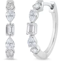 Kolczyki Koła Medley 18 mm 1.00 krt Diament Laboratoryjny. 585 Białe Złoto (14K)