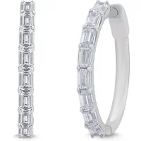 Szmaragdowe Kolczyki Koła 23 mm z Zapięciem Szarnir 2.00 krt Diament Laboratoryjny 585 Białe Złoto (14K)