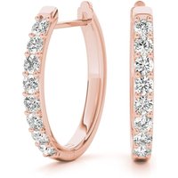 Kolczyki Koła w Owalnym Kształcie Shared-Prong 0.27 krt Diament Laboratoryjny 585 Różowe Złoto (14K)