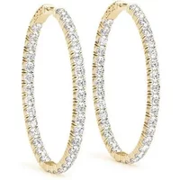 Inside-Out 30 mm Kolczyki Koła w Owalnym Kształcie 2.20 krt Diament Laboratoryjny 585 Żółte Złoto (14K)