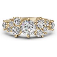 Pierścionek Zaręczynowy Okrągły Cluster 2.50 ct Diament Laboratoryjny 585 Żółte Złoto (14K)