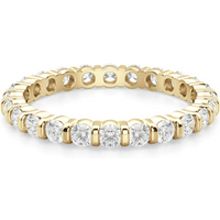 Obrączka Ślubna Eternity Bar Set z Okrągłymi Kamieniami 2.00 mm Laboratoryjny Diament 750 Żółte Złoto (18K)