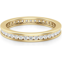 Obrączka Ślubna Eternity Channel Set z Okrągłymi Kamieniami 1.50 mm Laboratoryjny Diament 750 Żółte Złoto (18K)
