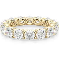 Obrączka Ślubna Eternity Scallop Set z Okrągłymi Kamieniami 4.00 mm Laboratoryjny Diament 585 Żółte Złoto (14K)