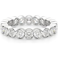 Obrączka Ślubna Eternity Half Bezel z Okrągłymi Kamieniami 3.00 mm Laboratoryjny Diament 585 Białe Złoto (14K)