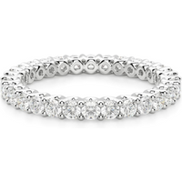 Obrączka Ślubna Eternity Scallop Set z Okrągłymi Kamieniami 2.00 mm Laboratoryjny Diament 750 Białe Złoto (18K)