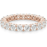 Obrączka Ślubna Eternity Scallop Set z Okrągłymi Kamieniami 3.00 mm Laboratoryjny Diament 585 Różowe Złoto (14K)