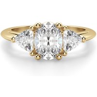 Timeless Owalny Pierścionek Zaręczynowy 1.00 krt Laboratoryjny Diament 585 Żółte Złoto (14K)