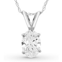Wisiorek Solitaire Owalny 0.50 krt Diament Laboratoryjny 585 Białe Złoto (14K)