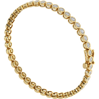 Bransoletka Bezel Bridge z Okrągłymi Laboratoryjnymi Diamentami 1.02 ct 417 Żółte Złoto (10K)