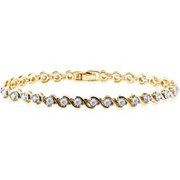 Bransoletka Wave Rivière z Okrągłymi Laboratoryjnymi Diamentami 0.24 ct 750 Żółte Złoto (18K)