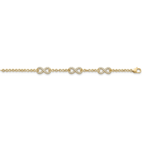 Bransoletka Solar Infinity z Okrągłymi Laboratoryjnymi Diamentami 0.12 ct 585 Żółte Złoto (14K)
