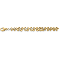 Bransoletka Entwinted Hearts z Okrągłymi Naturalnymi Diamentami 0.10 ct 750 Żółte Złoto (18K)
