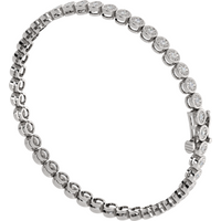 Bransoletka Bezel Bridge z Okrągłymi Laboratoryjnymi Diamentami 0.75 ct 750 Białe Złoto (18K)