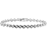 Bransoletka Wave Rivière z Okrągłymi Laboratoryjnymi Diamentami 0.21 ct 417 Białe Złoto (10K)