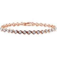 Bransoletka Wave Rivière z Okrągłymi Laboratoryjnymi Diamentami 0.24 ct 585 Różowe Złoto (14K)