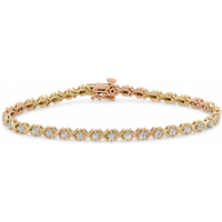 Bransoletka XOXO Rivière z Okrągłymi Laboratoryjnymi Diamentami 0.06 ct 750 Różowe Złoto (18K)