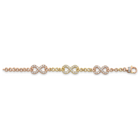 Bransoletka Solar Infinity z Okrągłymi Laboratoryjnymi Diamentami 0.12 ct 585 Różowe Złoto (14K)