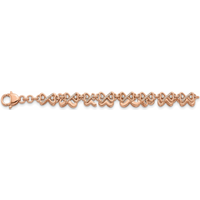Bransoletka Entwinted Hearts z Okrągłymi Naturalnymi Diamentami 0.10 ct 750 Różowe Złoto (18K)