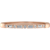 Obrączka Ślubna Petite Prong 1.30 MM Diament Laboratoryjny 417 (10K) Różowe Złoto