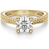 Sage Klasyczny Okrągły 2.00 ct Pierścionek Zaręczynowy Diament Laboratoryjny 585 Żółte Złoto