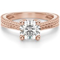 Sage Klasyczny Okrągły 2.00 ct Pierścionek Zaręczynowy Diament Laboratoryjny 585 Różowe Złoto