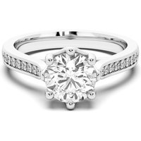 Bali Accented Okrągły 1.75 ct Pierścionek Zaręczynowy Diament Laboratoryjny 585 Białe Złoto