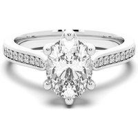 Bali Accented Owalny 2.50 ct Pierścionek Zaręczynowy Diament Laboratoryjny 585 Białe Złoto