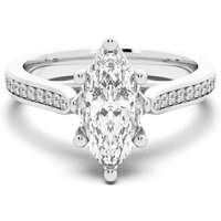 Bali Accented Markizowy 2.50 ct Pierścionek Zaręczynowy Diament Laboratoryjny 585 Białe Złoto