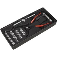 Sealey - TBT28 Premier Oil Filter Wrench, Pliers & Drain Key Set with Tool Tray 21pc