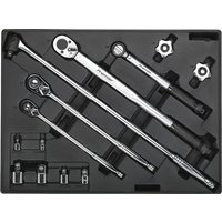 Sealey - TBT32 Premier Ratchet, Torque Wrench, Breaker Bar & Socket Adaptor Set with Tool Tray 13pc