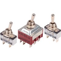 APEM Toggle Switch, Panel Mount, On-On, SPST, Tab Terminal, 24 V dc, 250 V ac